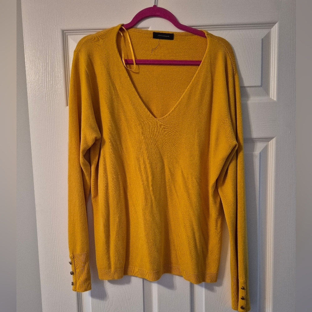 Mustard Yellow V-Neck Sweater
